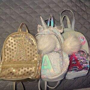 Justice Gold and Silver Studded Backpack